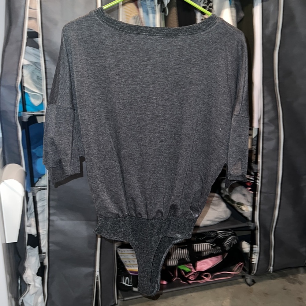 Pink Lily Casual Saturday Charcoal T-Shirt Bodysuit - Picture 4 of 5